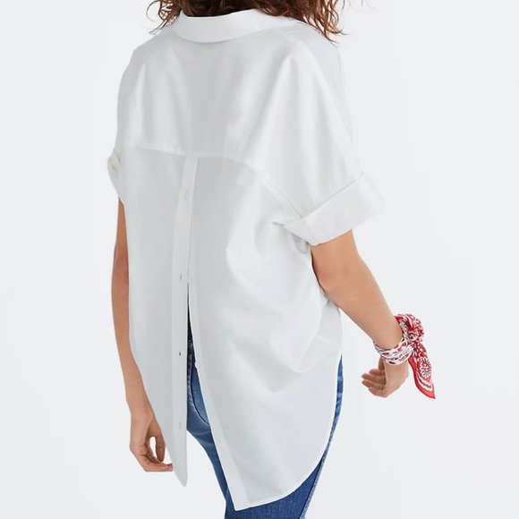 Madewell Courier Button-Back Shirt in Pure White - Picture 3 of 8